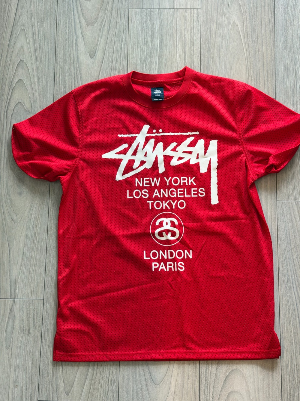 Stussy Men’s Red Jersey with White Logo